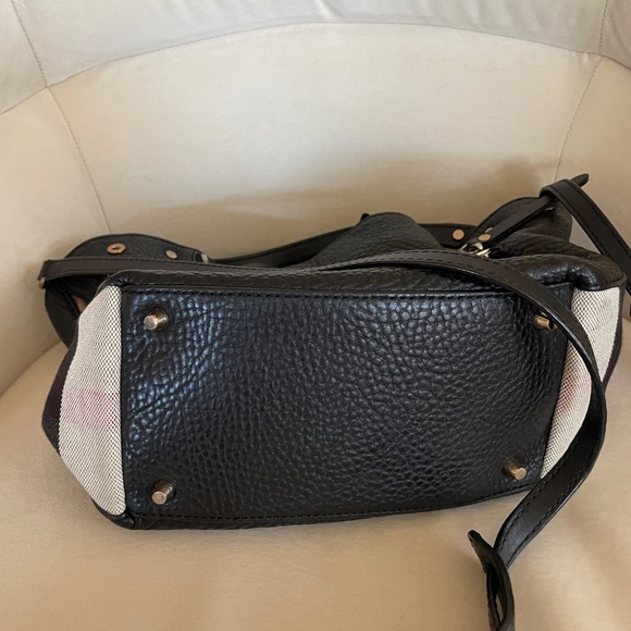 Burberry Maidstone small leather and canvas bag crossbody top handle - Picture 5 of 5